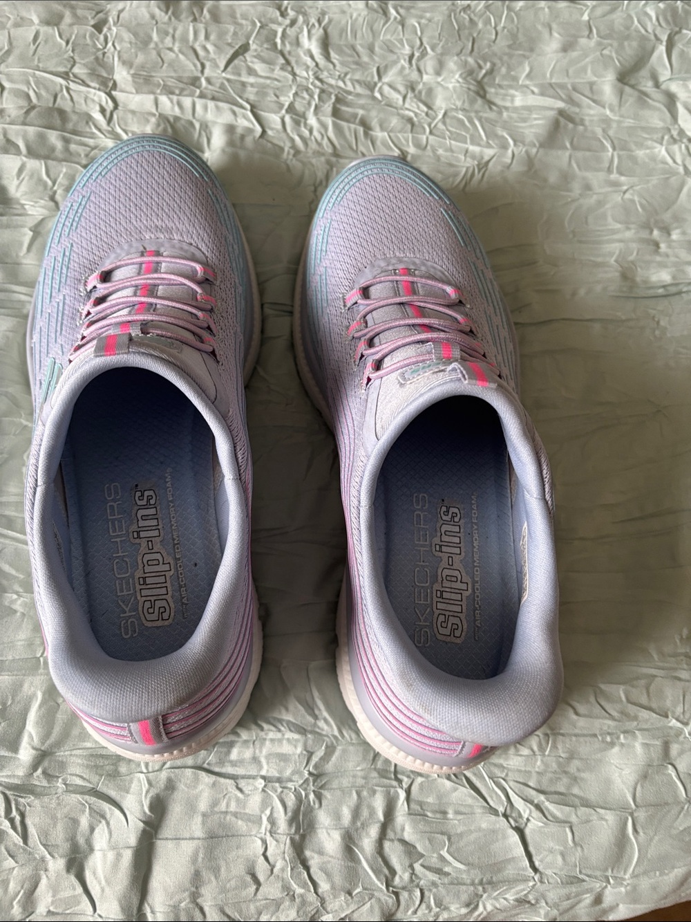 Skechers Women's Lavender and Pink Slip-Ins Athletic Sneakers